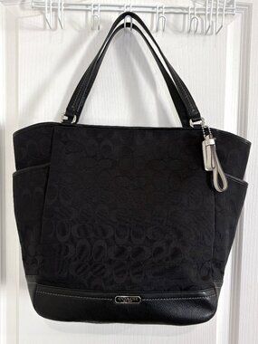 Coach Park Signature North South Tote Bag Large Handbag 23295 Black NEW